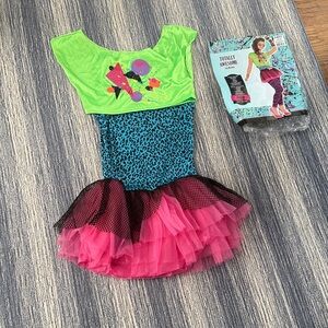 Neon Green and Pink Punk Rocker Kids Costume